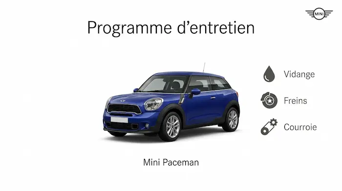 Plan d'entretien Mini Paceman Essence, Diesel : le guide complet