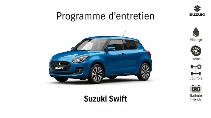 Plan d'entretien Suzuki Swift Essence, Diesel et Hybride : le guide complet