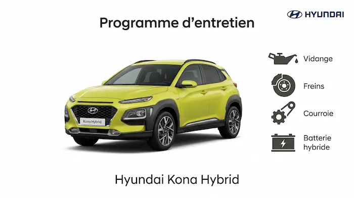 Plan d'entretien Hyundai Kona Essence, Diesel, Hybride et Electrique : le guide complet