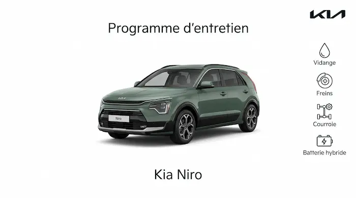 Plan d'entretien Kia Niro Hybride et Electrique : le guide complet