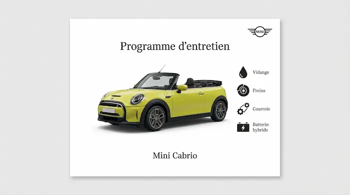 Plan d'entretien Mini Cabrio Essence, Diesel : le guide complet