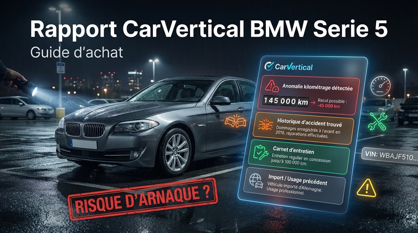 Rapport CarVertical pour BMW Série 5 (F10/G30) - Guide avant achat 2026