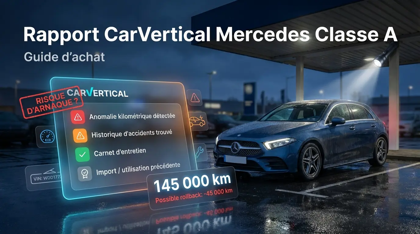 Rapport CarVertical pour Mercedes Classe A - Guide avant achat 2026