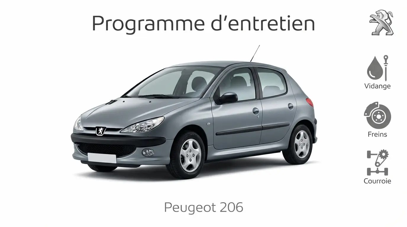 Programme d'entretien Peugeot 206 Essence, Diesel, GPL - Guide complet