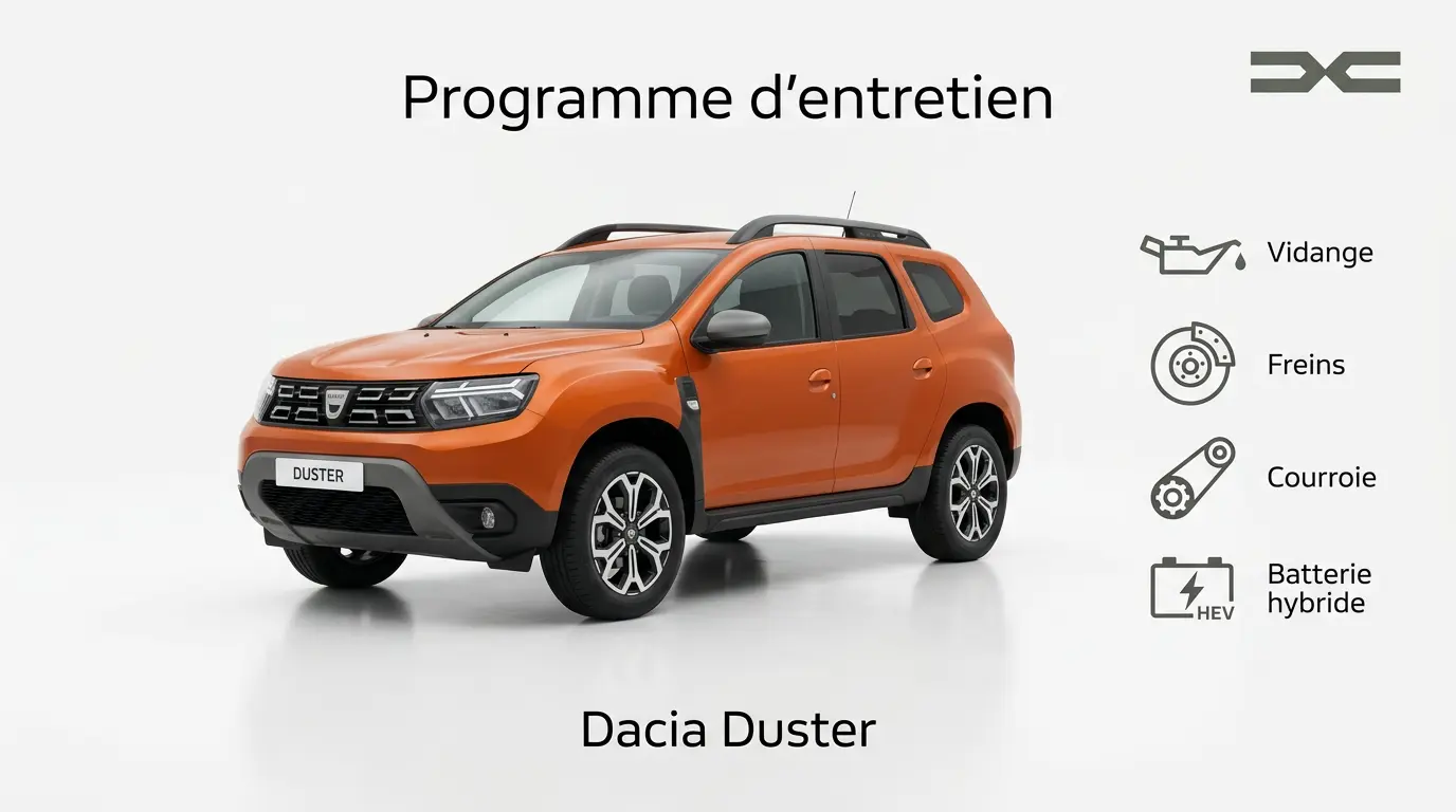 Programme d’entretien Dacia Duster Essence, Diesel, GPL et Hybride : Guide complet