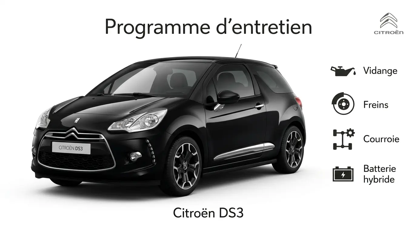 Plan d'entretien Citroen DS3 Essence, Diesel - Guide complet
