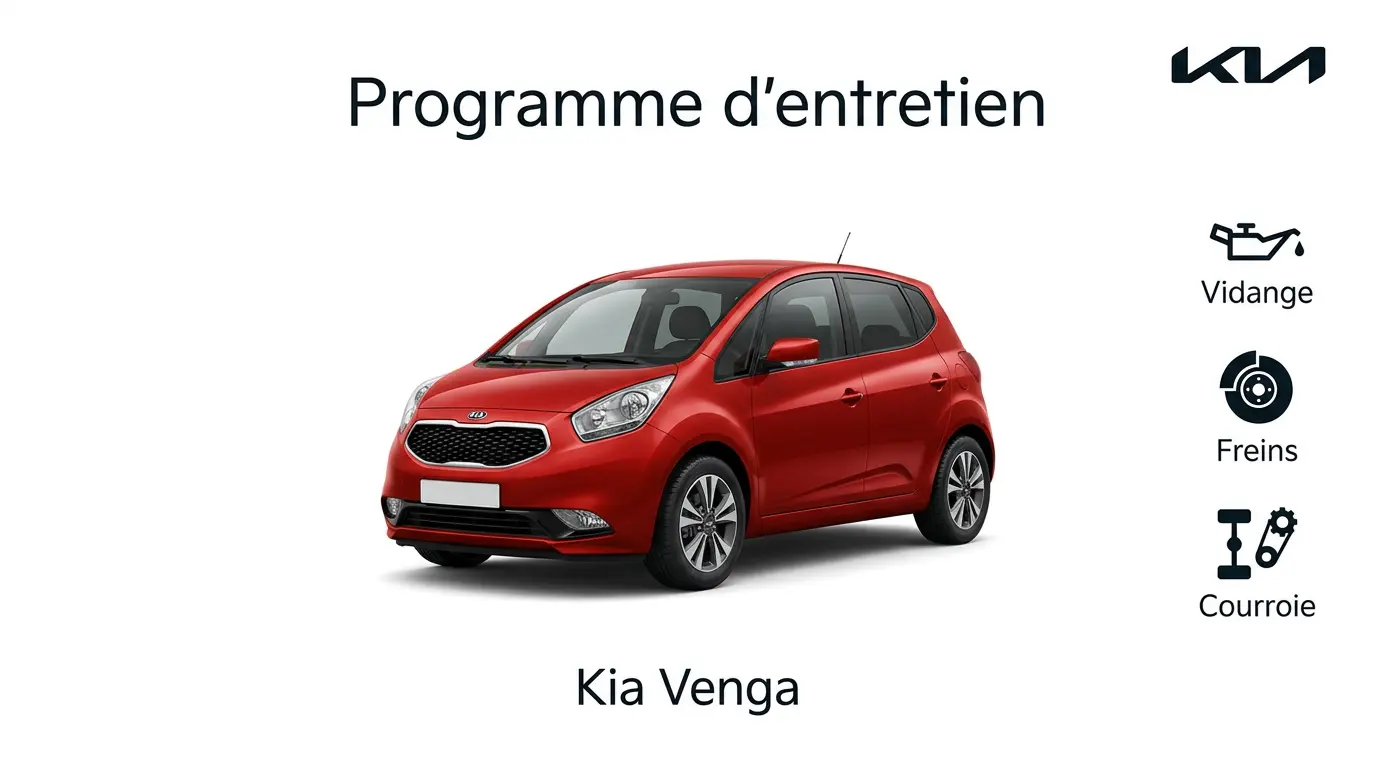 Plan d'entretien Kia Venga Essence, Diesel : le guide complet
