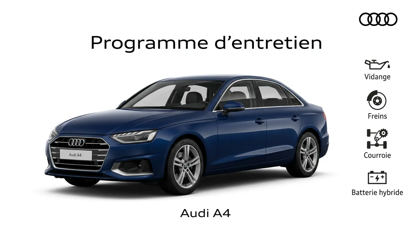 Plan d'entretien Audi A4 Essence, Diesel, Hybride : le guide complet