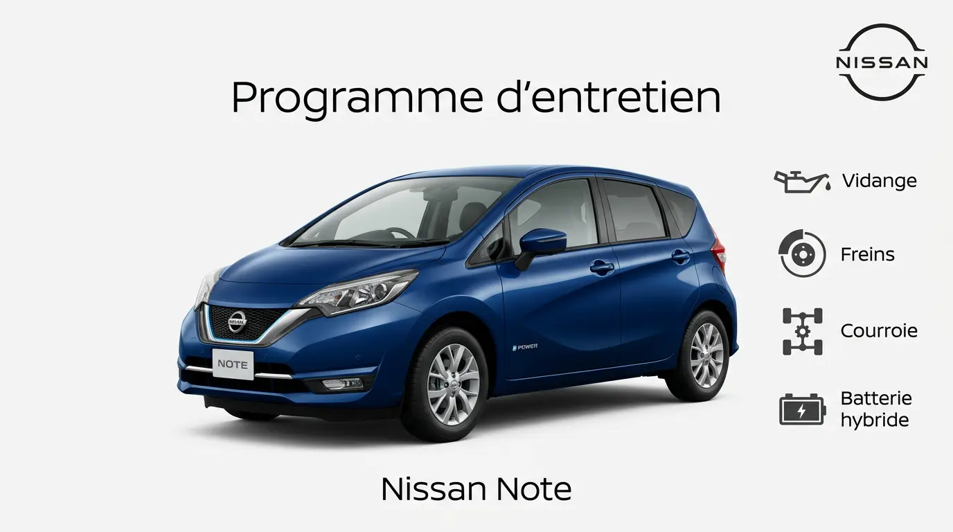 Plan d'entretien Nissan Note Essence, Diesel : le guide complet
