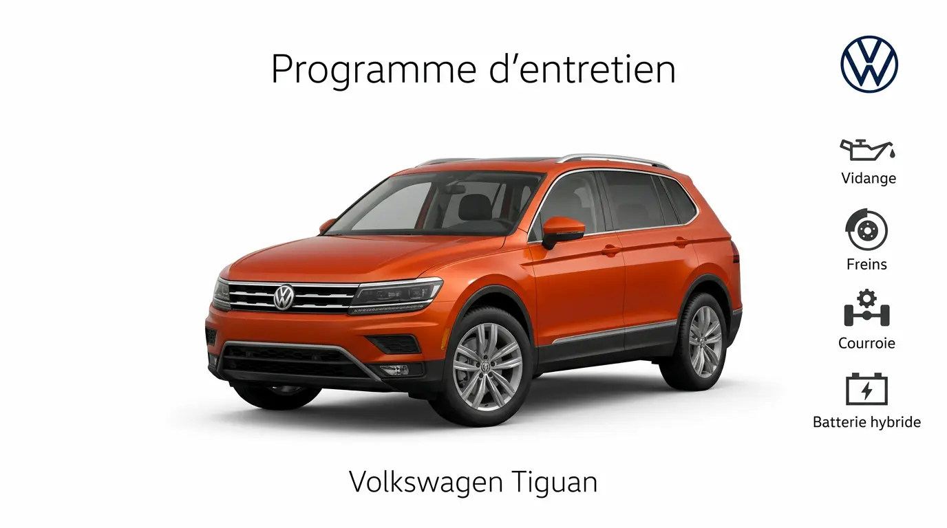 Plan d'entretien Volkswagen Tiguan Essence, Diesel et Hybride - Guide complet