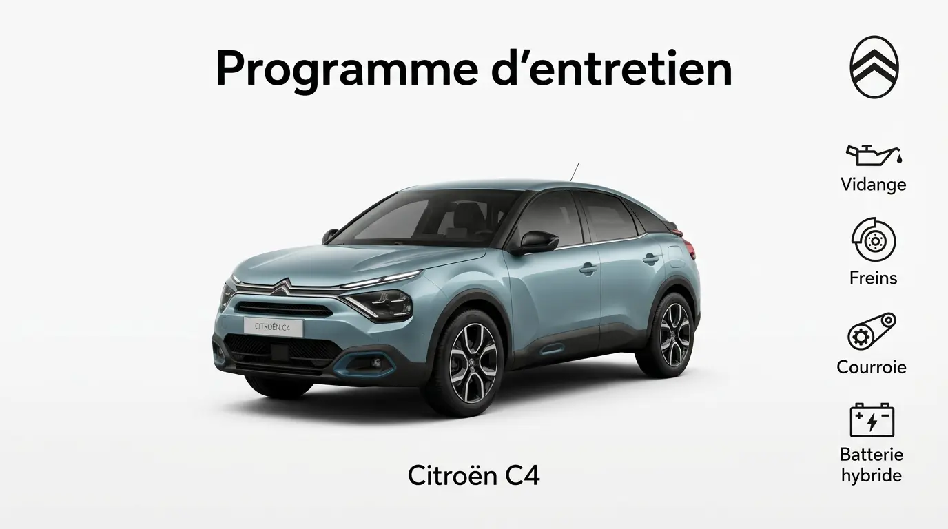 Plan d'entretien Citroen C4 Essence, Diesel, Electrique - Guide complet
