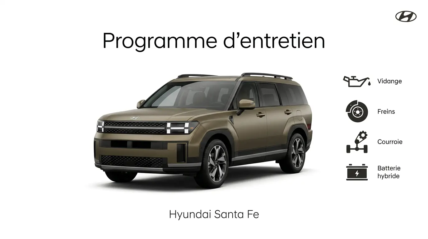 Plan d'entretien Hyundai Santa Fe Essence, Diesel et Hybride : le guide complet