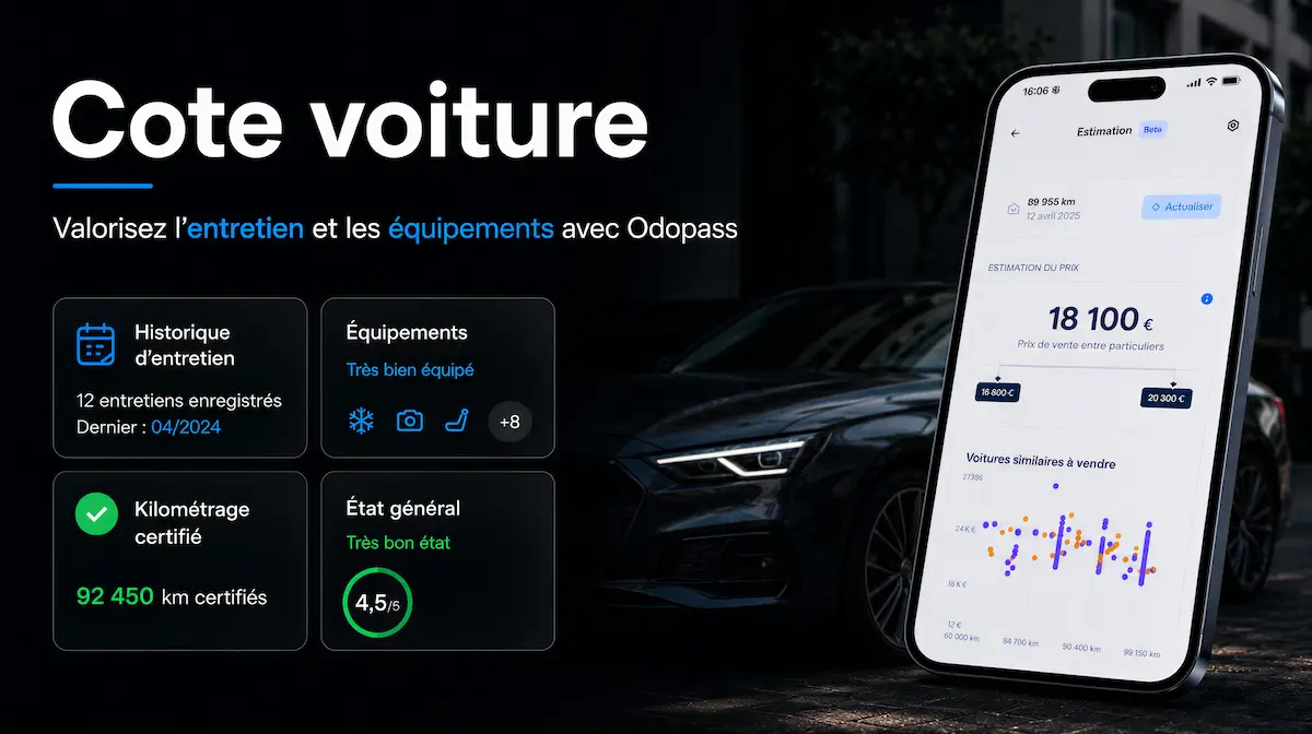 Cote voiture : valorisez l'entretien et les équipements avec Odopass