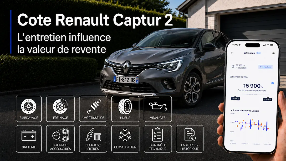 Cote Renault Captur spécialisée - Estimer la décote selon l'historique d'entretien