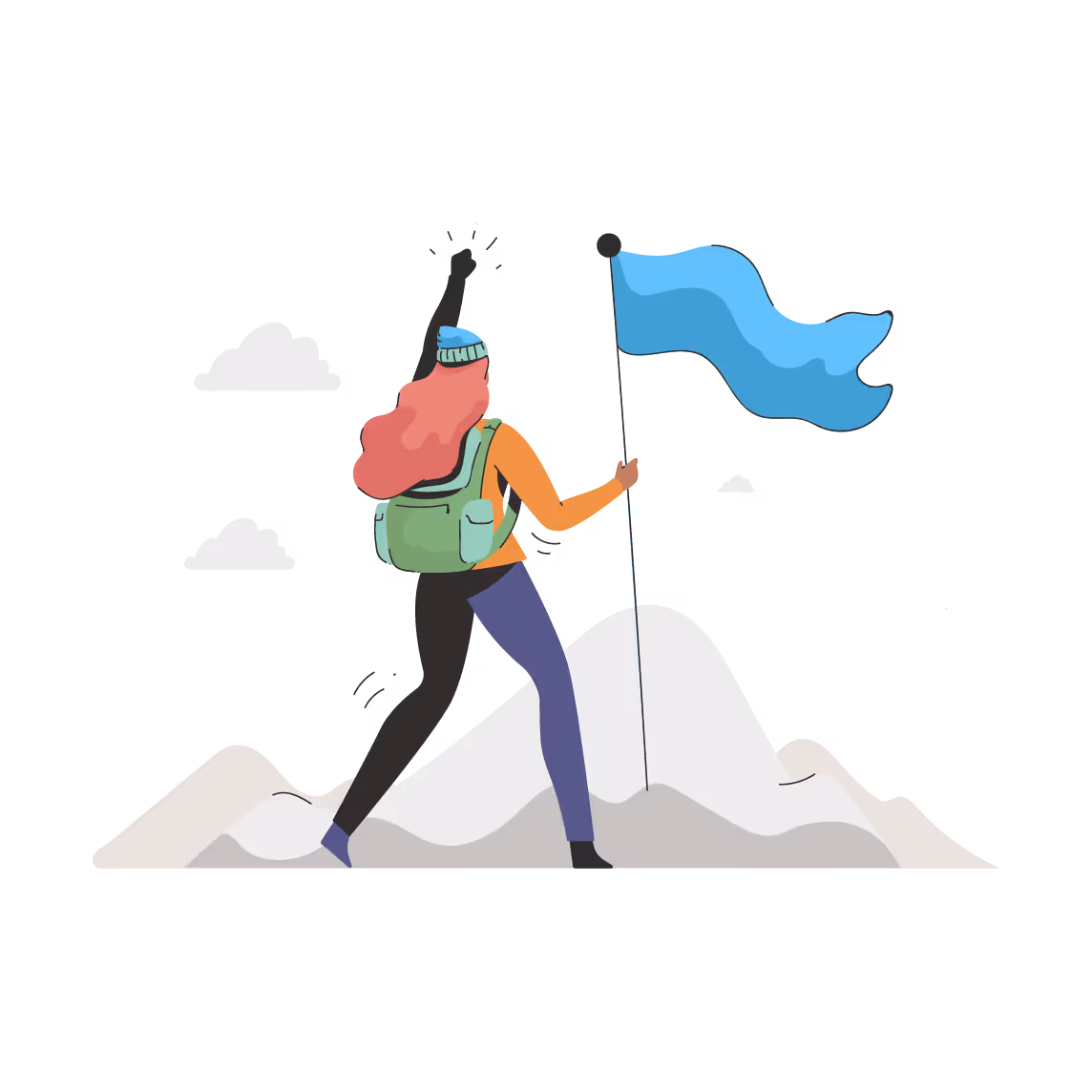 graphic designer conquering a hill