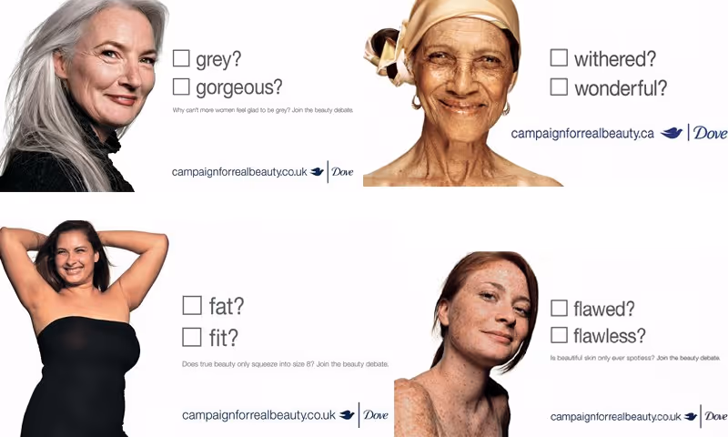 A print ad featuring a Dove product and an emotional message