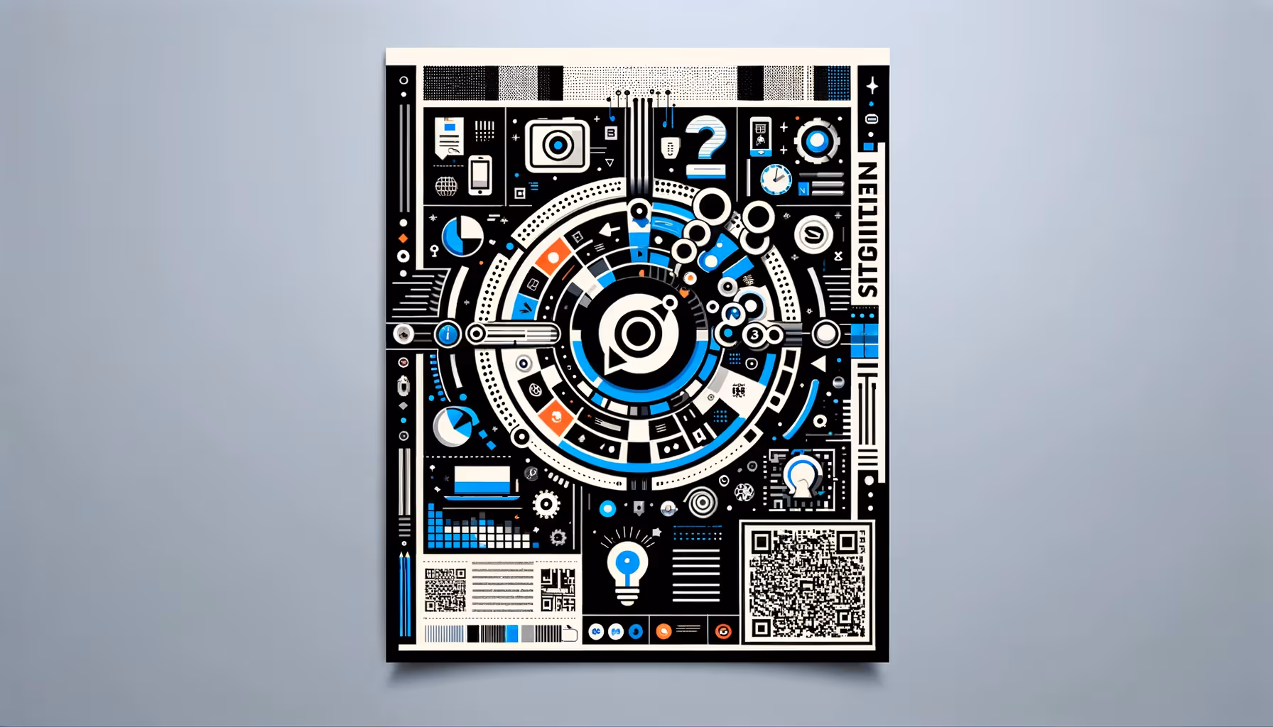 A print ad featuring a combination of print and digital strategies