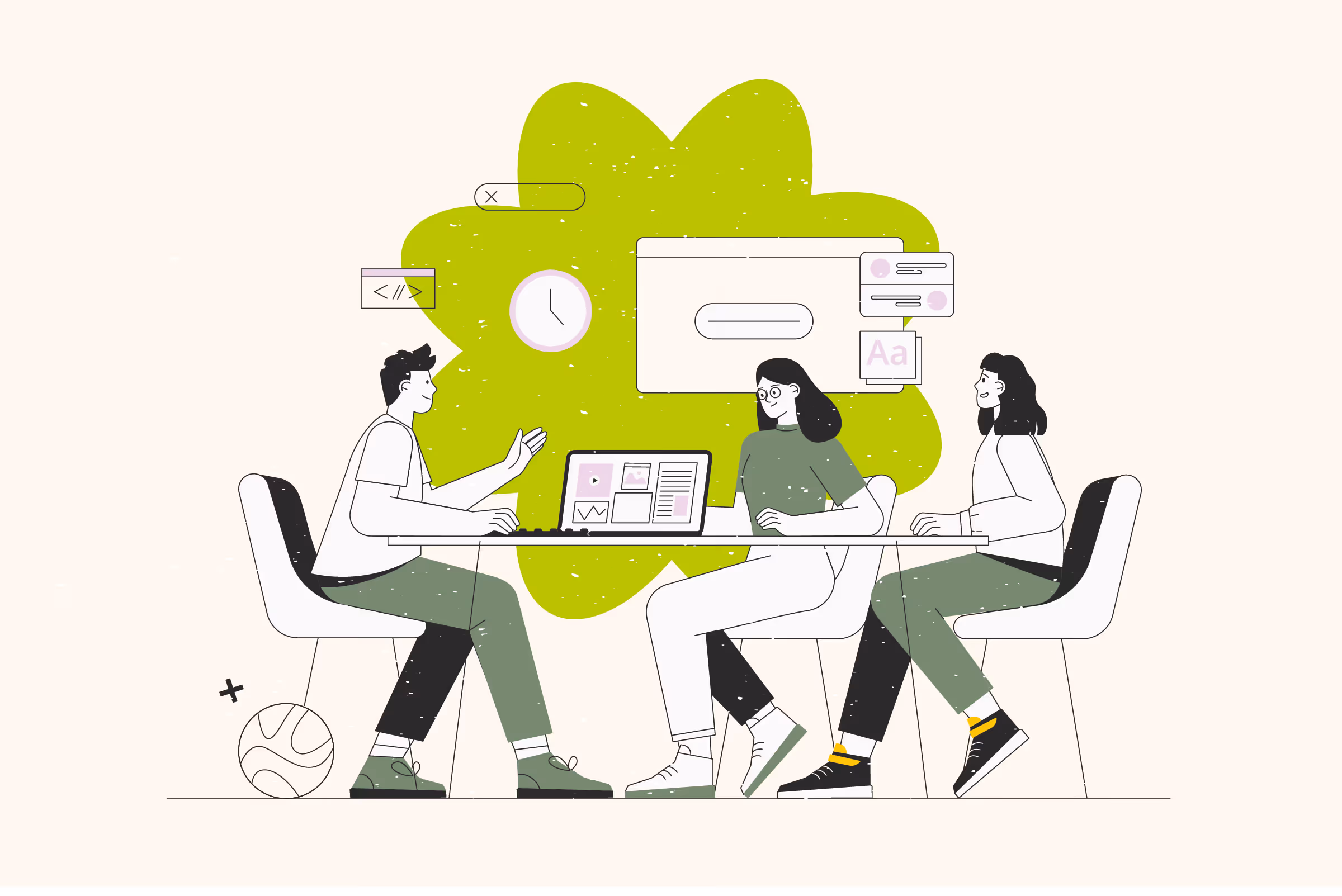 Marketers reviewing a website portfoli