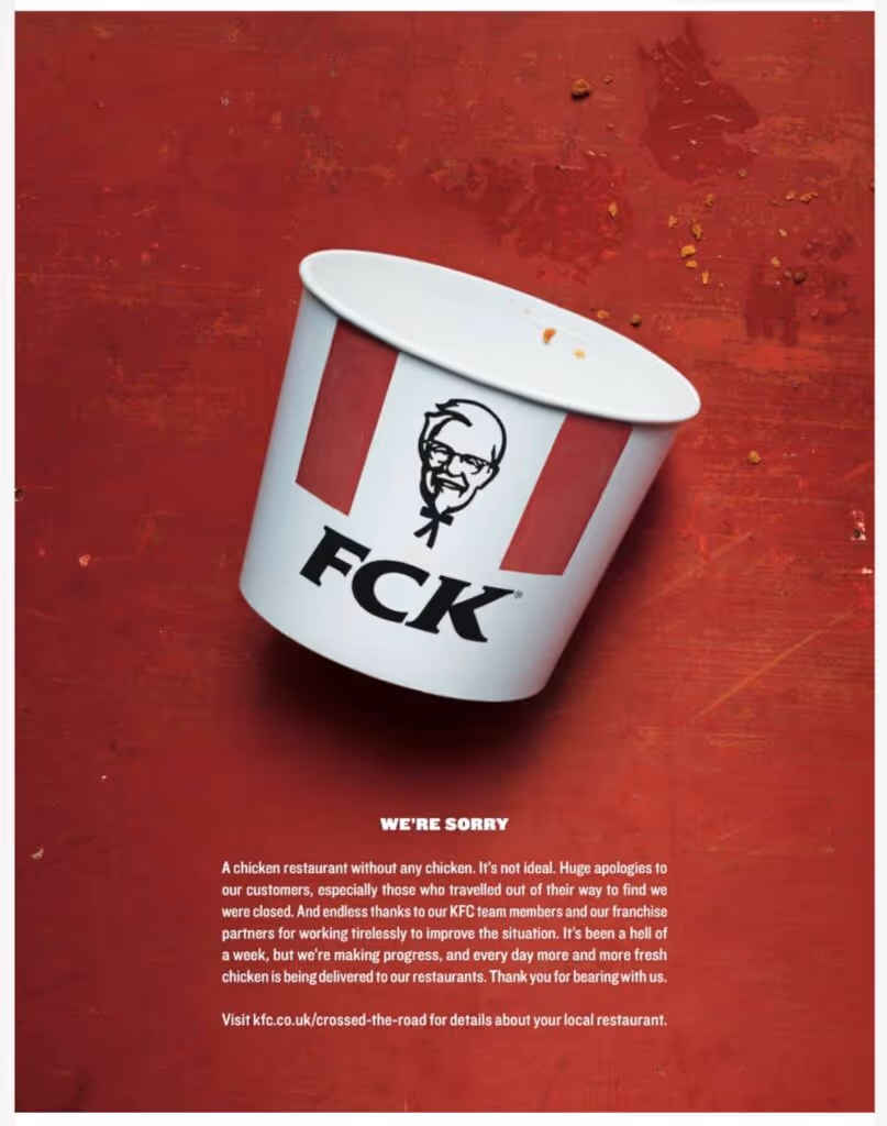 KFC apology advertising graphics design
