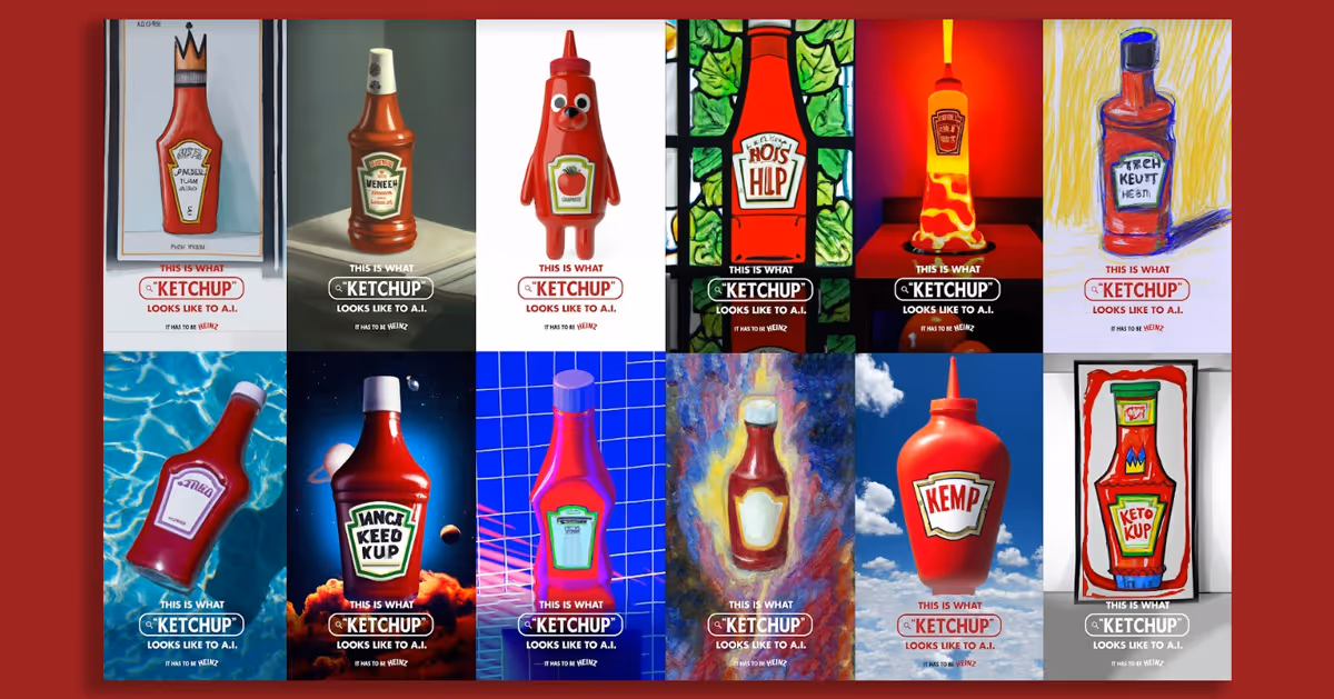 AI advertising design graphic for heinz