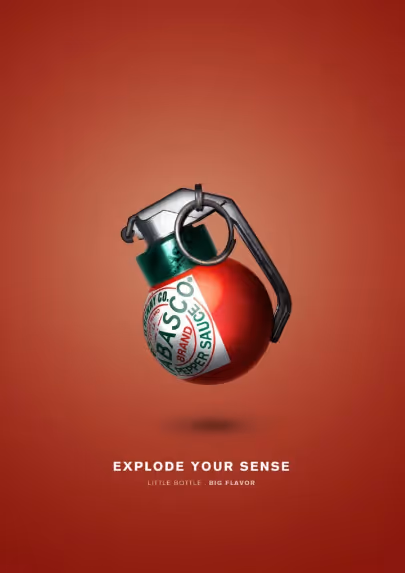 Tobasco advertising in graphic design