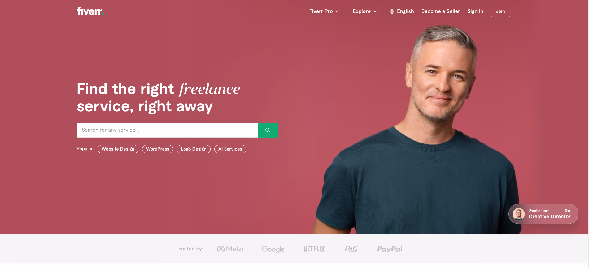 Fiverr homepage