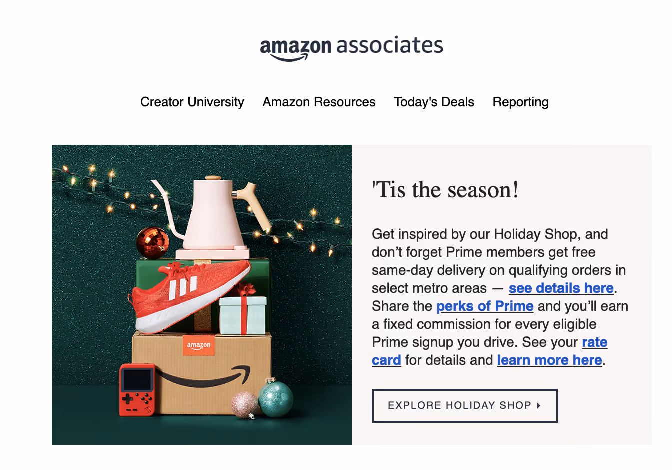 Seasonal messages From Amazon’s Email Campaign