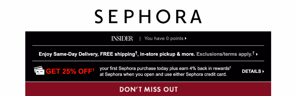 Sephora’s Recent Email Campaign