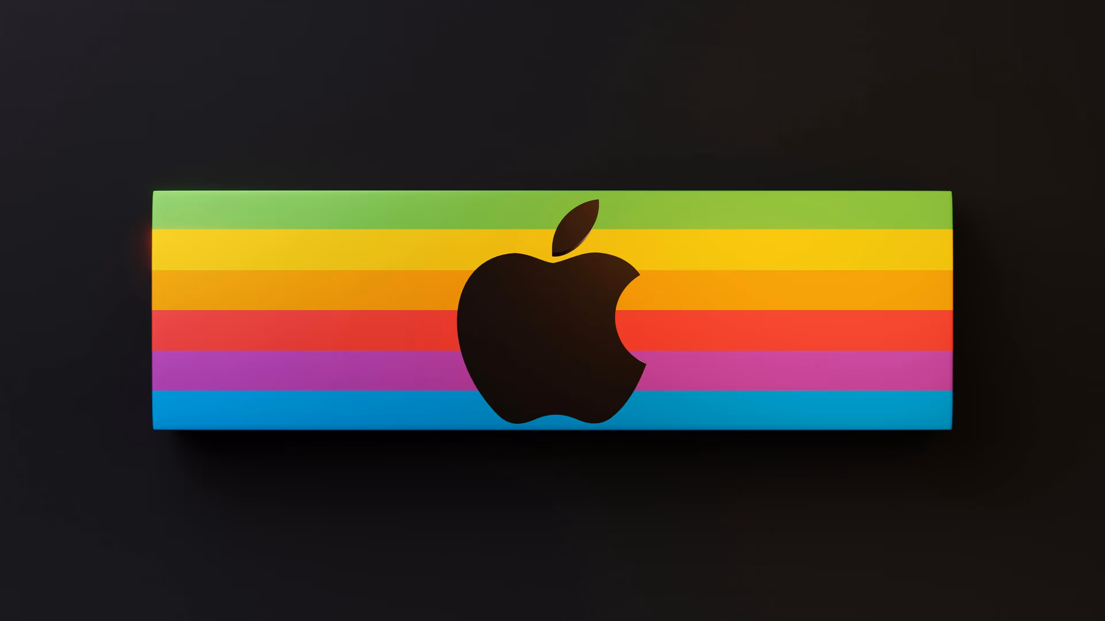 Apple Brand Logo in Rainbow Stripes