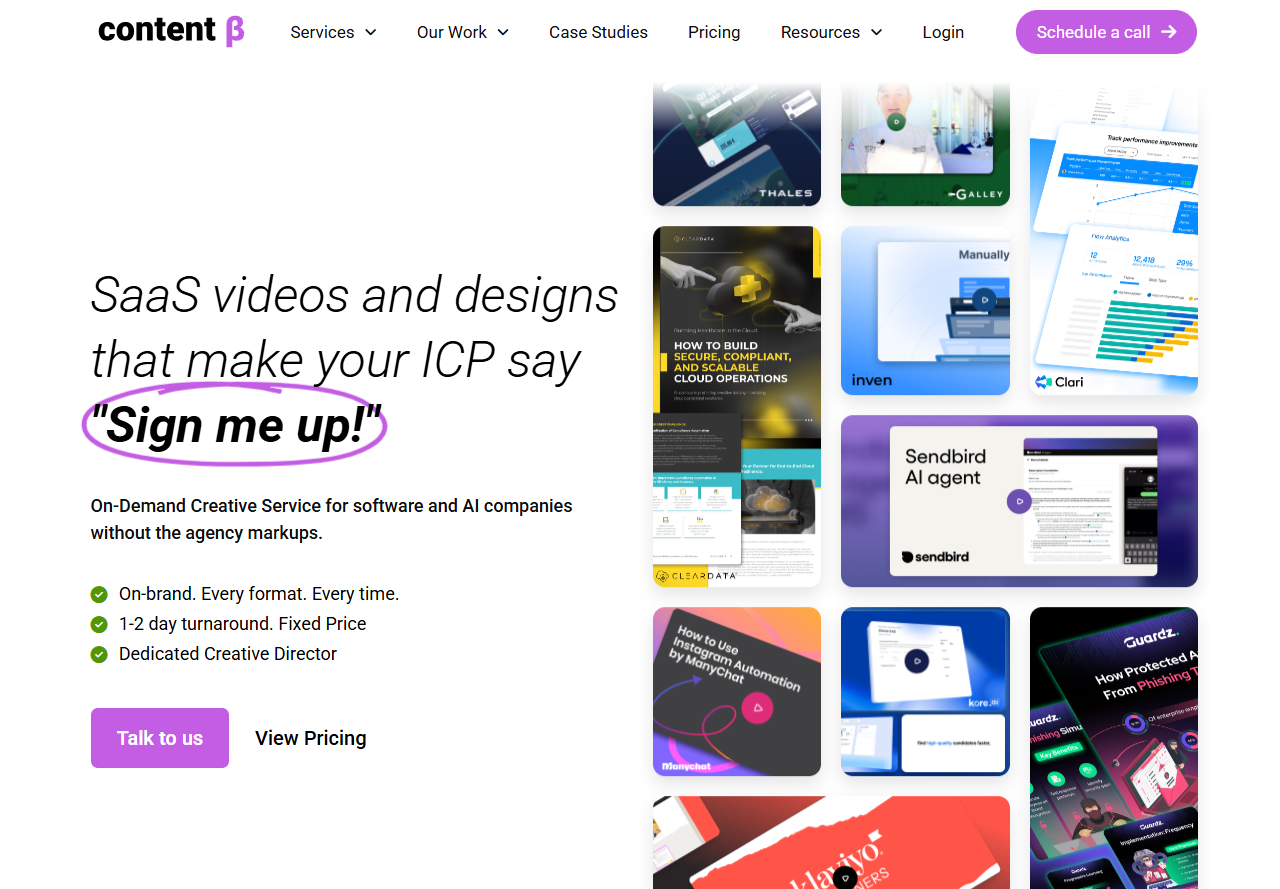 Content Beta homepage