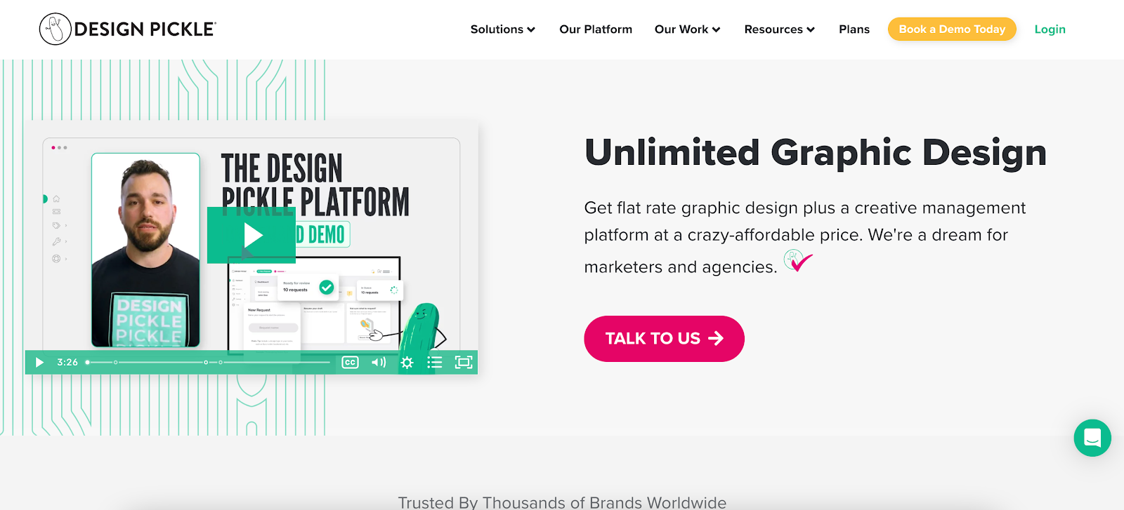 designpickle unlimited design landing page