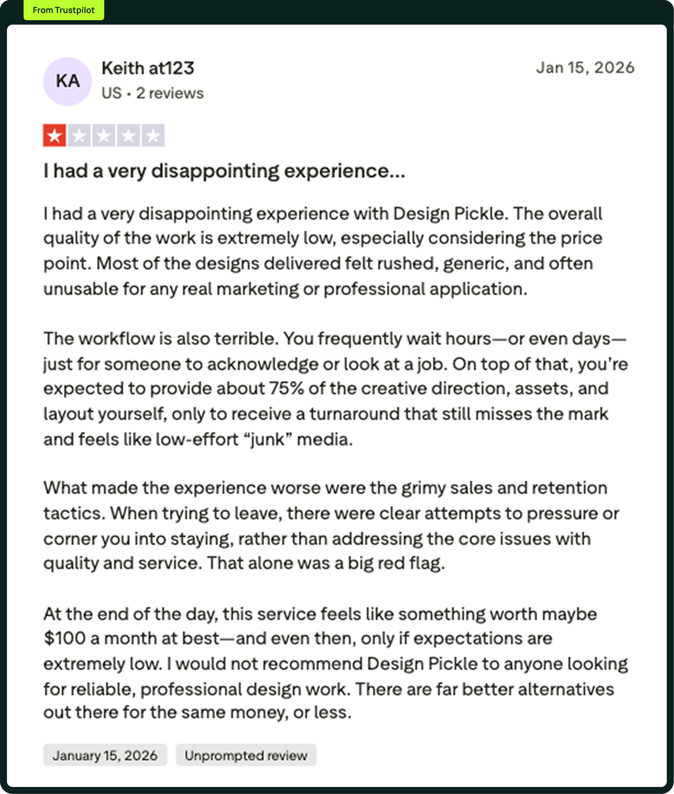 Design Pickle Review from Trustpilot