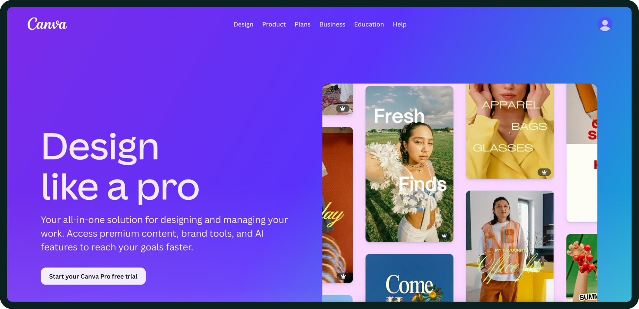 Canva Pro Homepage
