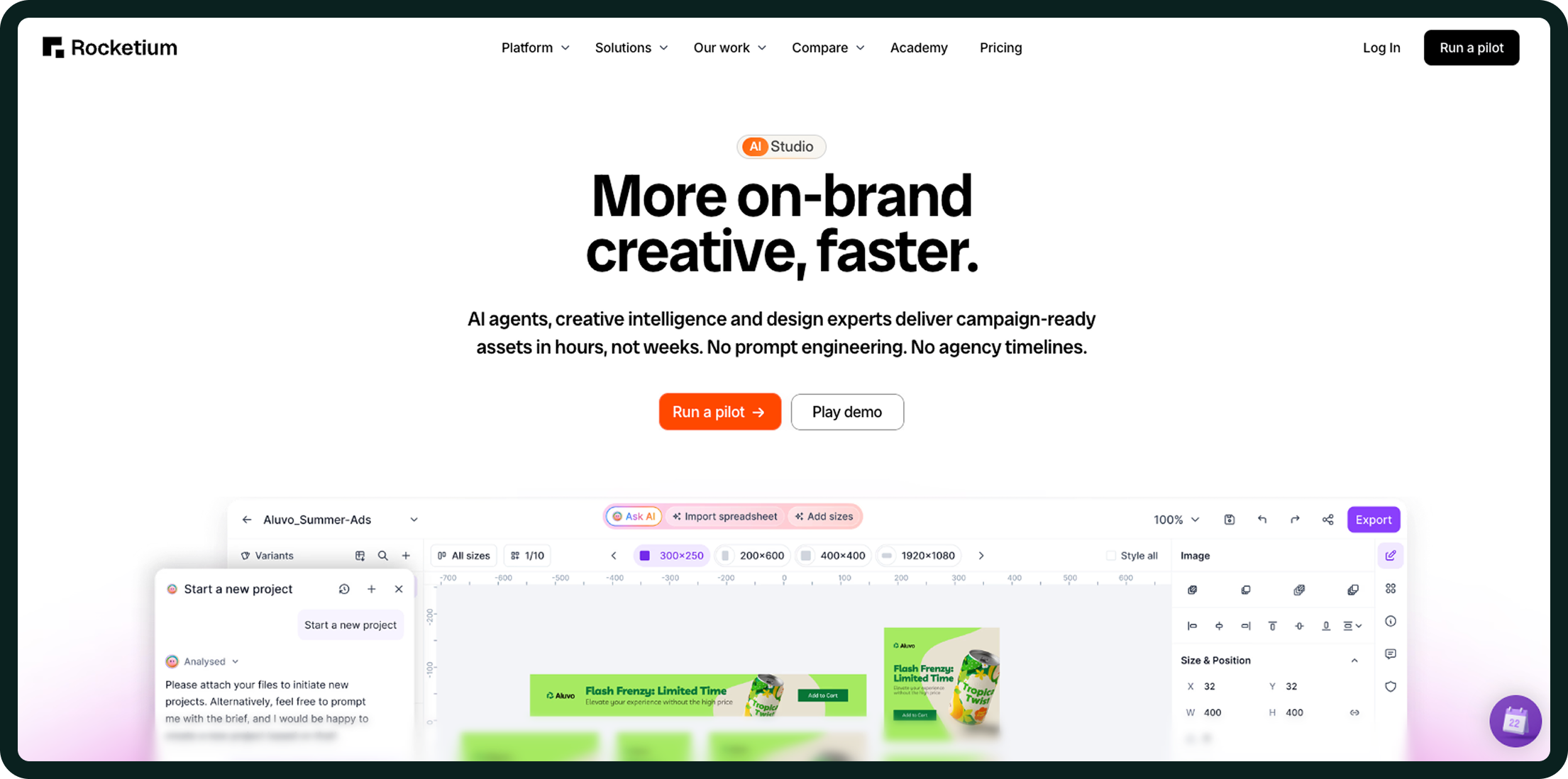 Rocketium Homepage