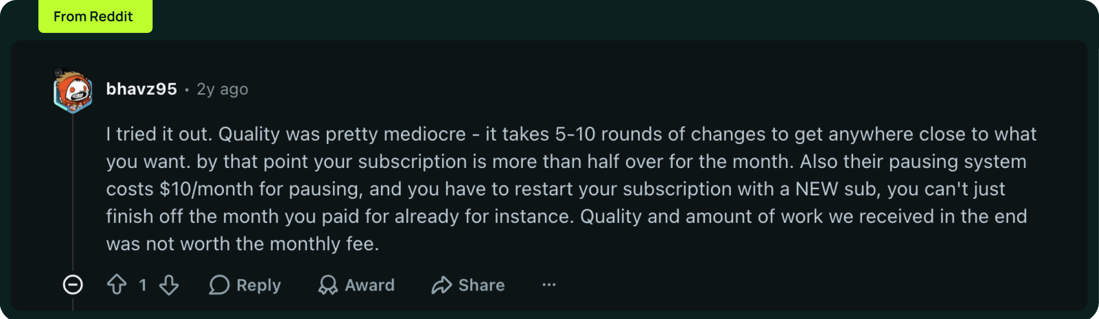 Reddit review of ManyPixels
