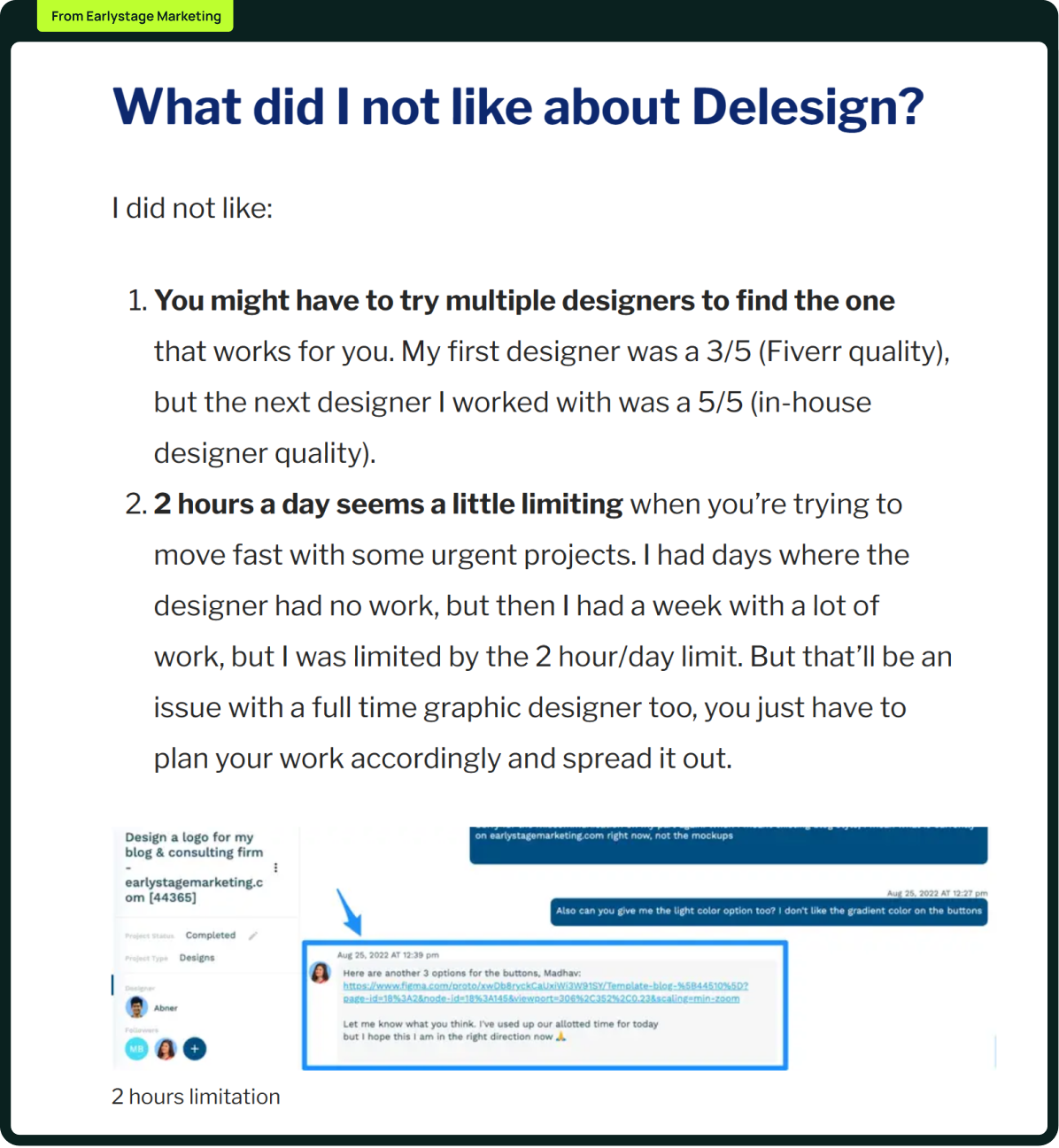Earlystage review