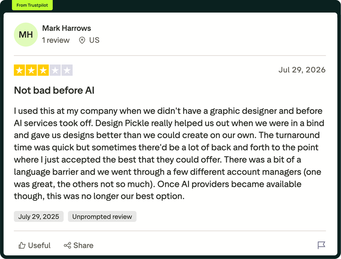 Design Pickle Trustpilo Review