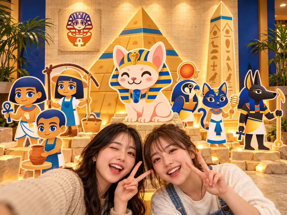 Character photo wall with Chibi Anime Tutenramen artwork