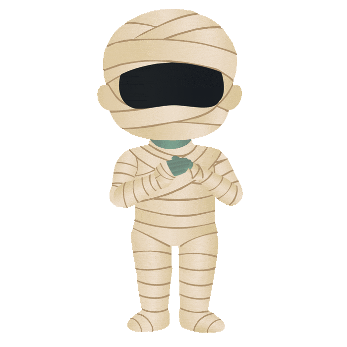 Anime ninja mummy emerging from the ground