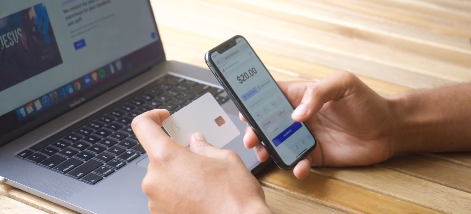 Making an online bill payment with a phone and credit card