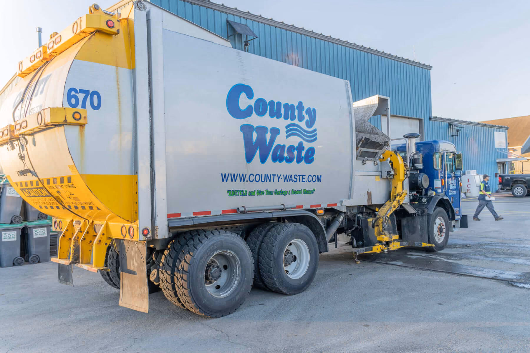 County Waste garbage truck parked at the facility