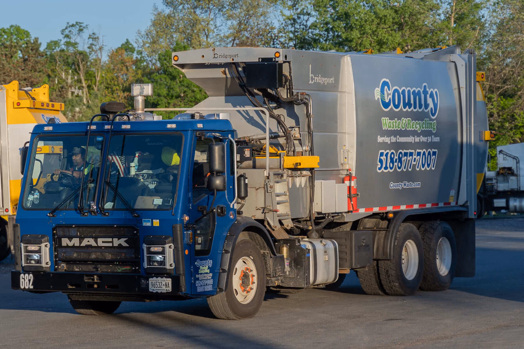 Blue County Waste & Recycling garbage truck