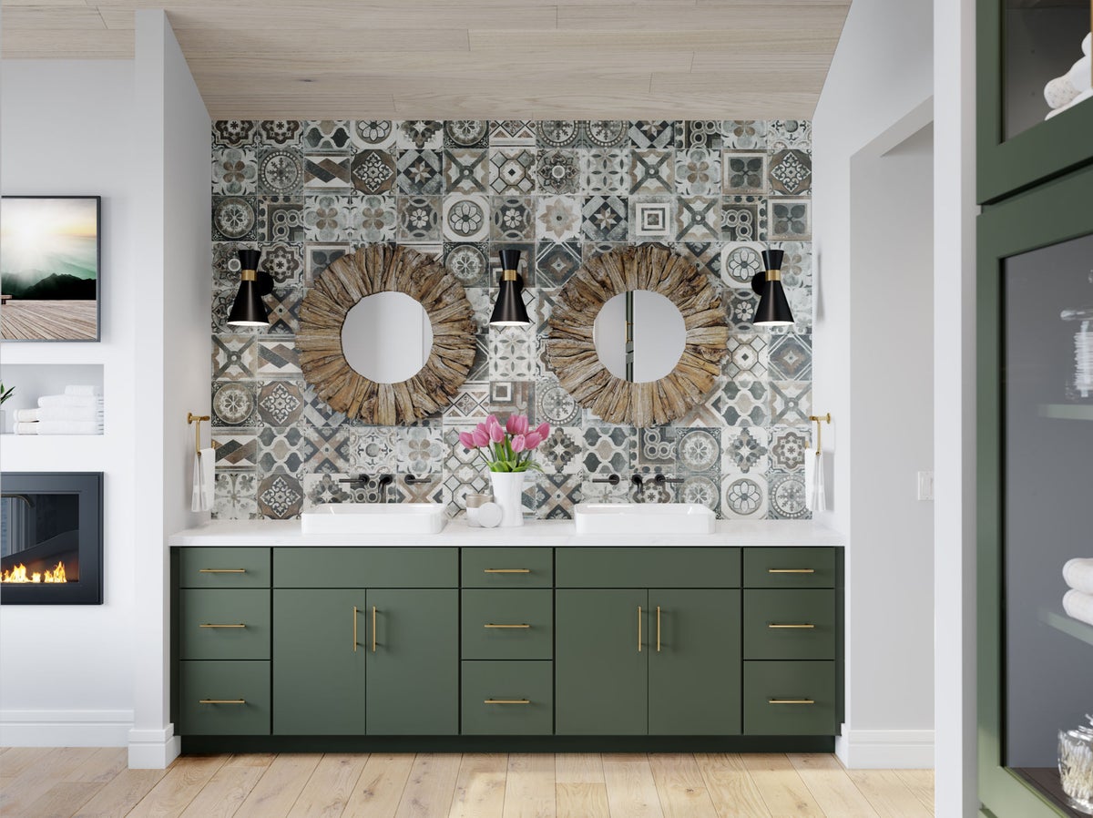 blue shaker kitchen cabinets