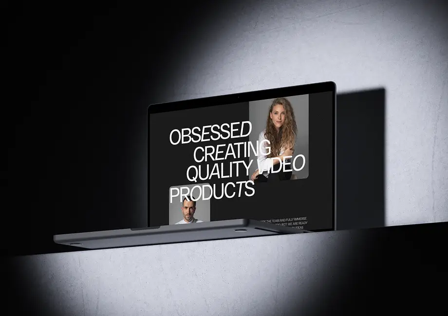 A couple of cell phones sitting next to each other, with the Driu Production website open on their screens.