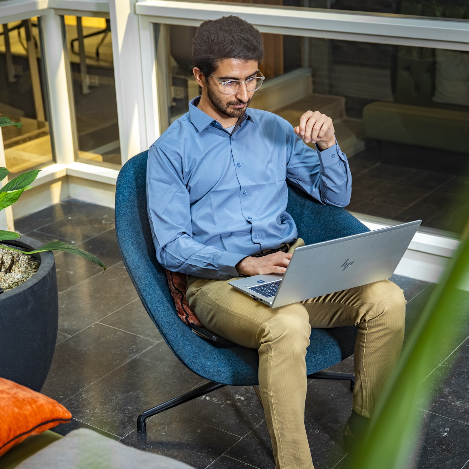 Woman holding tablet