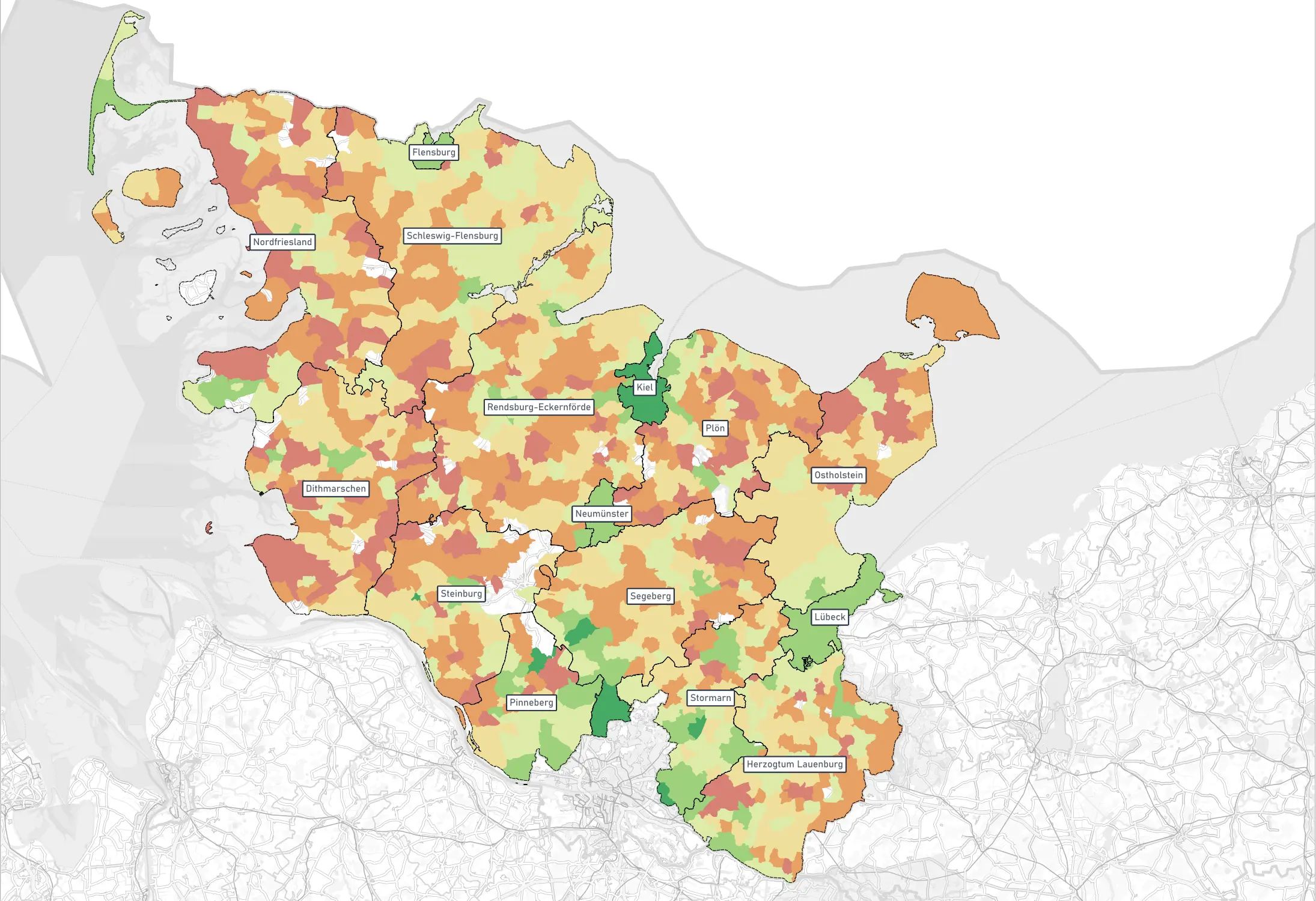 Calculation of public transport quality in Schleswig-Holstein