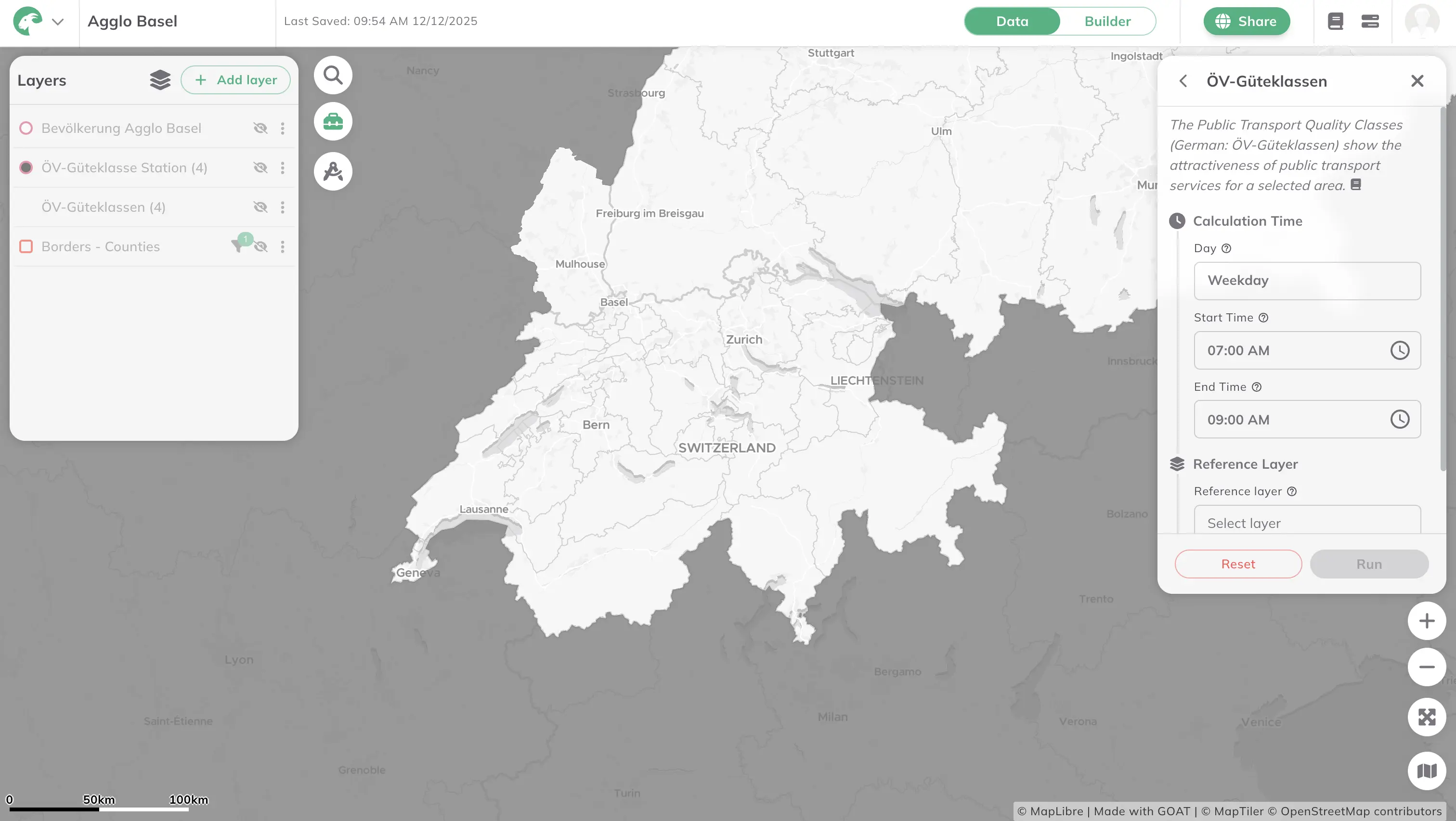 Cross-border analyses with the WebGIS GOAT at Agglo Basel