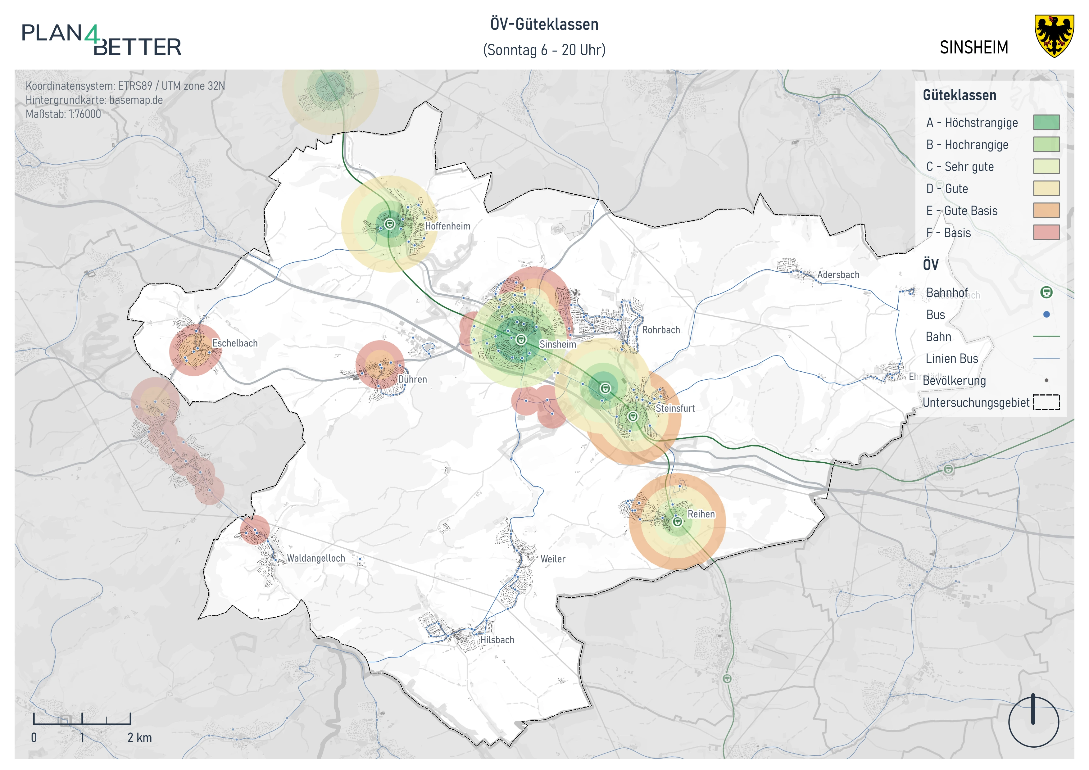 Map of walkability index