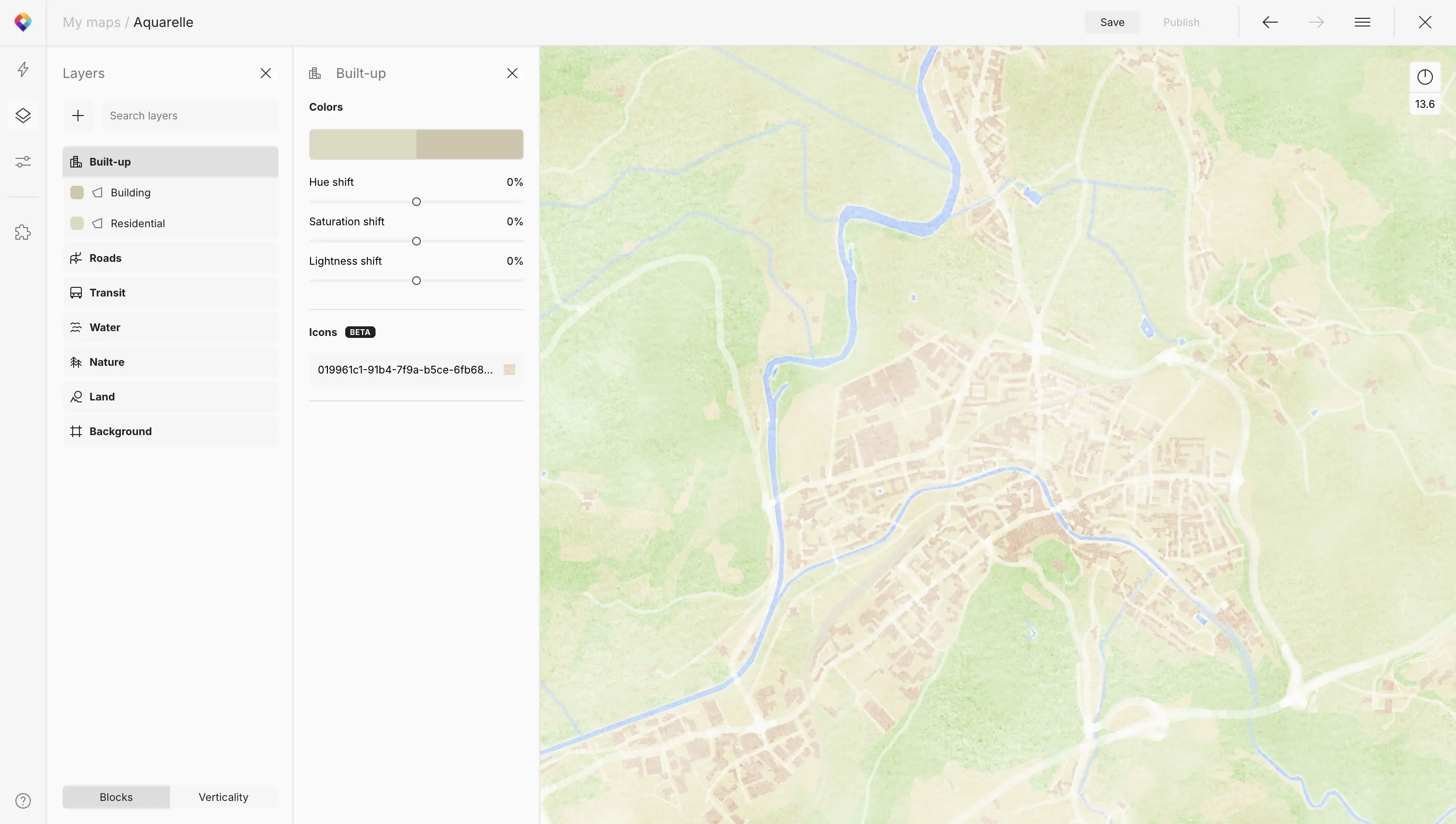 MapTiler Map Designer editor interface