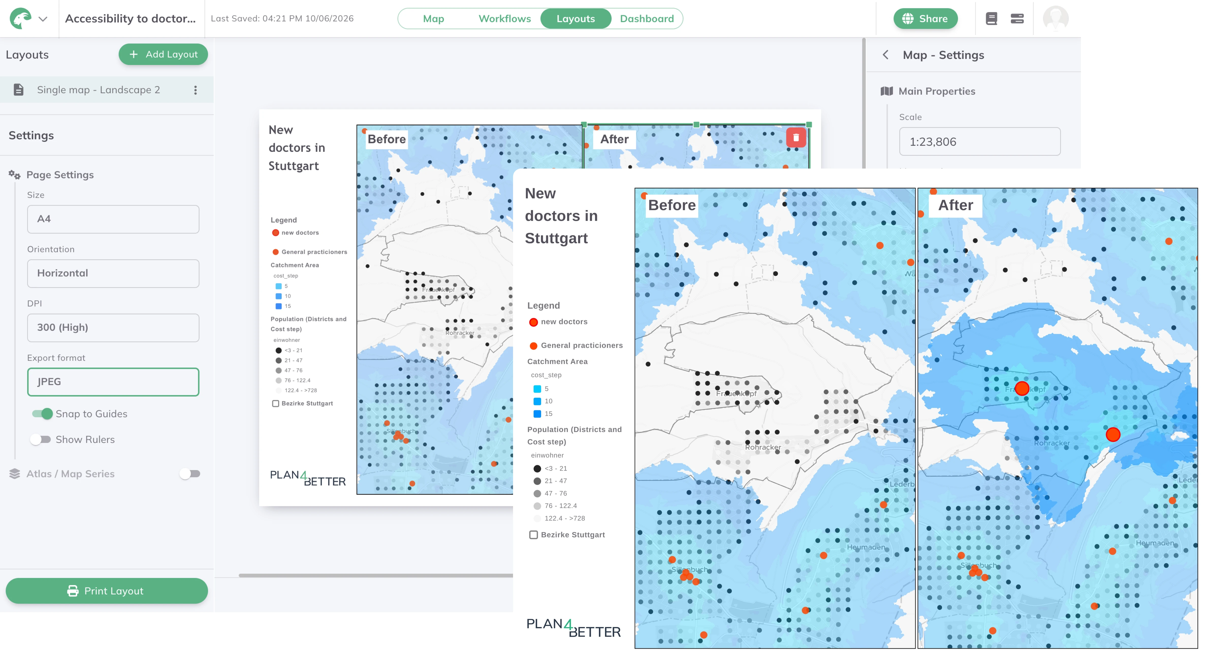 Druckfertiger Versorgungsbericht mit dem Layouts-Tool von GOAT erstellt